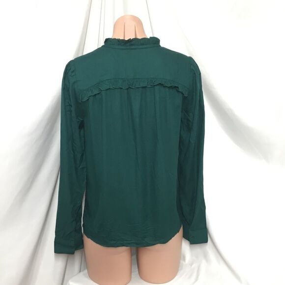 Hinge Ruffle Detail Popover Blouse (B15) - Picture 4 of 8